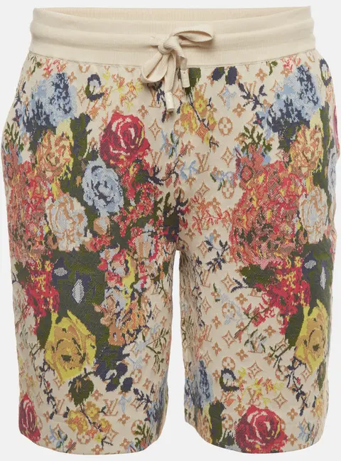 Louis Vuitton Multicolor Floral Monogram Jacquard Knit Shorts L