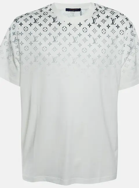 Louis Vuitton Off White Monogram Gradient Cotton Knit Crewneck T-Shirt XL