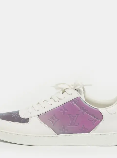 Louis Vuitton Rivoli Size 42.5 White/Iridescent Leather and Monogram PVC Low Top Sneakers