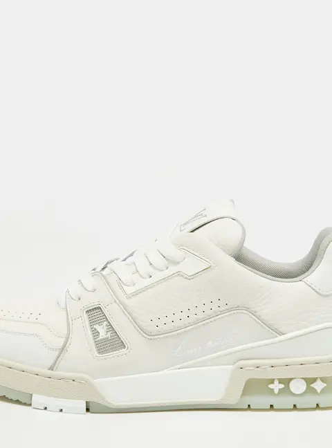 Louis Vuitton LV Trainer Size 42.5 White Leather Low Top Sneakers