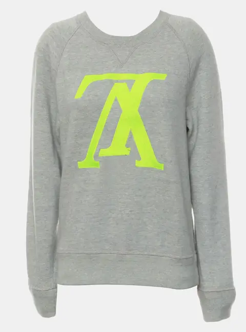 Louis Vuitton Pre -Fall 2018 Upside Down LV Neon Monogram S Light Grey Cotton Men's Sweatshirt