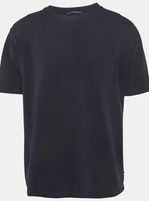 Louis Vuitton Blue Damier Pique Crew Neck T-Shirt 4L