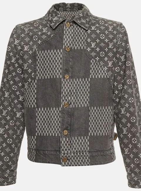Louis Vuitton X Nigo Grey Monogram Denim Button Front Jacket L