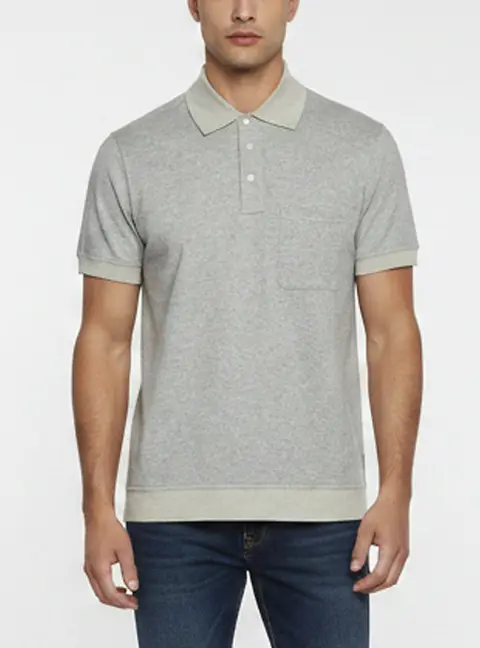 Louis Vuitton Grey Monogram Jersey Polo Pocket T-Shirt M