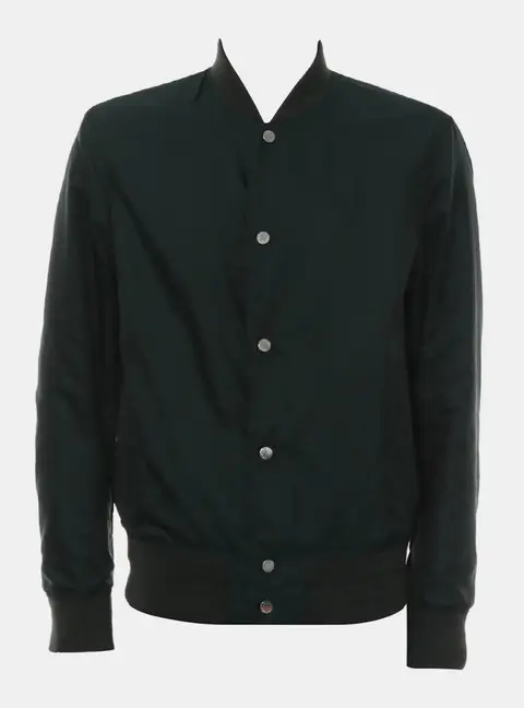 Louis Vuitton Blue/Green Button Up Lambskin Leather Jacket Size M
