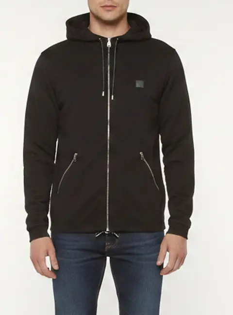 Louis Vuitton Navy Blue Logo Patch Jersey Zip-Up Hoodie M