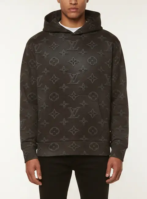 Louis Vuitton Black 3D Monogram Print Jersey Hoodie L