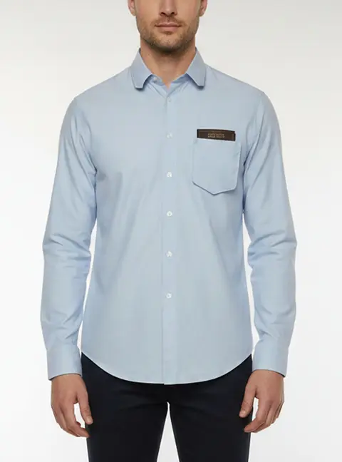 Louis Vuitton Blue Oxford Cotton Button Up Shirt M