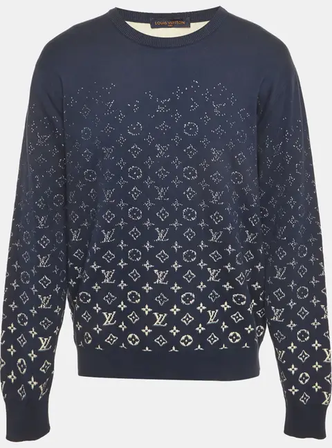 Louis Vuitton Blue Monogram Gradient  Cotton Sweatshirt XL