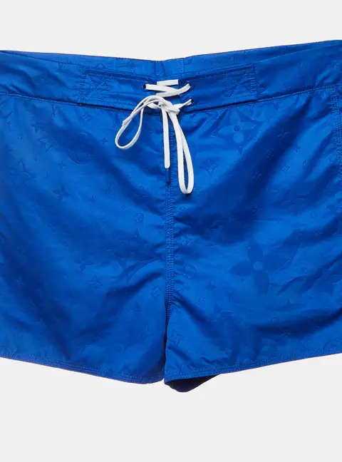 Louis Vuitton Blue Monogram Synthetic Swim Shorts XS