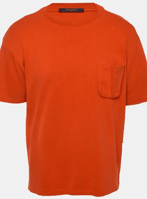 Louis Vuitton Orange Cotton Pique Monogram T-shirt XXL