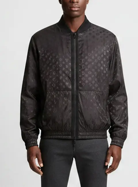 Louis Vuitton Black Monogram Nylon Zip Up Reversible Bomber Jacket XL