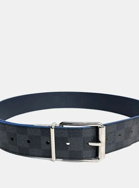 Louis Vuitton Blue Graphite Leather Belt