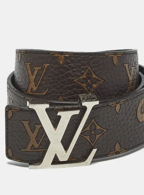 Louis Vuitton x Supreme Brown Monogram Leather LV Initiales Belt 90 CM