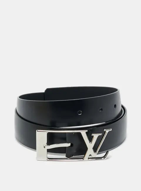 Louis Vuitton Black Leather Neogram Belt 90CM