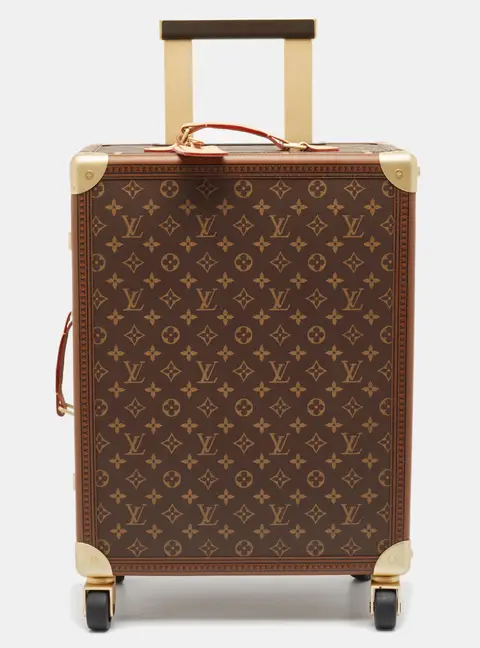 Louis Vuitton Brown Coated Canvas and Leather Suitcases