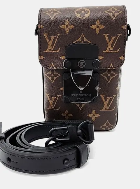 Louis Vuitton S -Lock Vertical Monogram Macassar Coated Canvas Crossbody Bag
