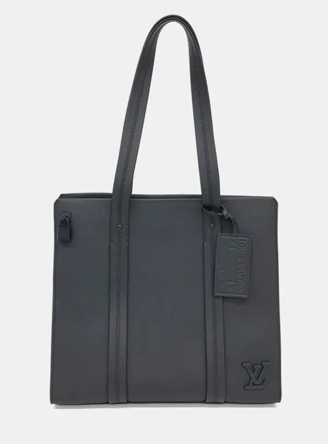 Louis Vuitton Aerogram Tote Bag Black Leather Top Handle Bag