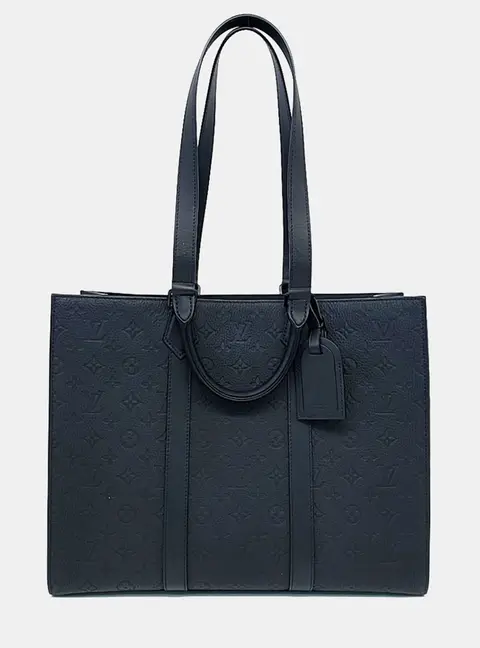 Louis Vuitton Black Taurillon Sac Plat 24H