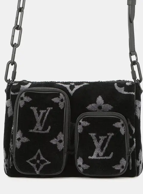 Louis Vuitton Keepall Bandouliere 25 Black Monogram Eclipse Tuftage Textile Crossbody Bag