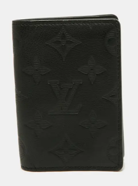Louis Vuitton Black Monogram Shadow Leather Pocket Organizer
