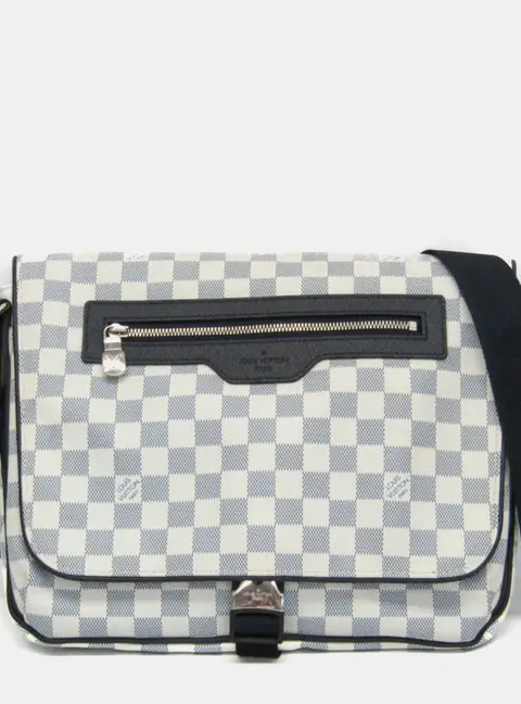 Louis Vuitton  Navy/White Canvas, Leather Damier Coast Match point Messenger Shoulder Bag