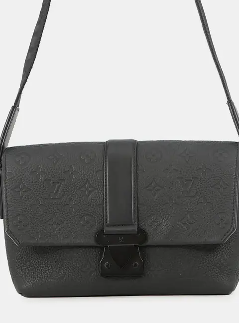 Louis Vuitton S Lock Messenger Black Monogram Taurillon Leather Crossbody Bag