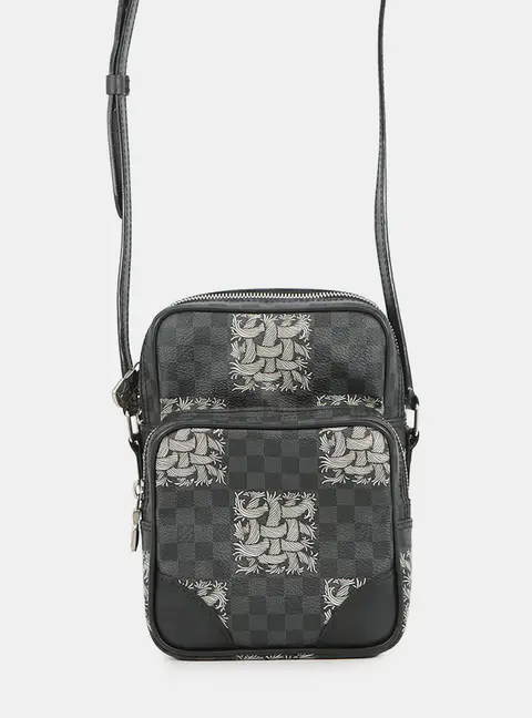 Louis Vuitton Amazon Noir Damier Graphite Canvas Leather Crossbody Bag