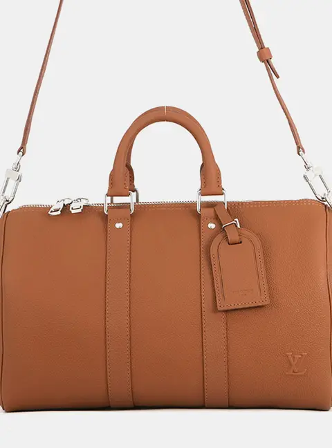 Louis Vuitton Keepall Bandouliere 35 Tan Aerogram Calfskin Leather Travel Bag