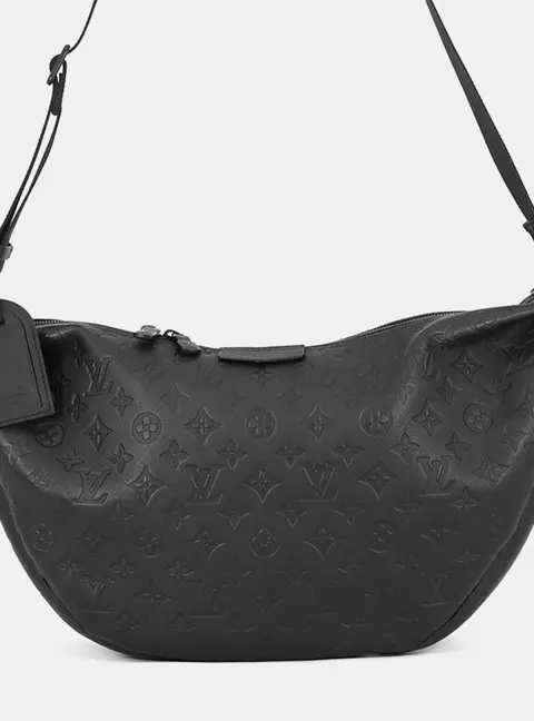 Louis Vuitton Hobo Hammock Black Monogram Shadow Calfskin Leather Shoulder Bag