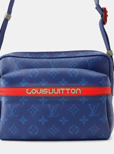 Louis Vuitton Messenger PM Blue Monogram Canvas Crossbody Bag