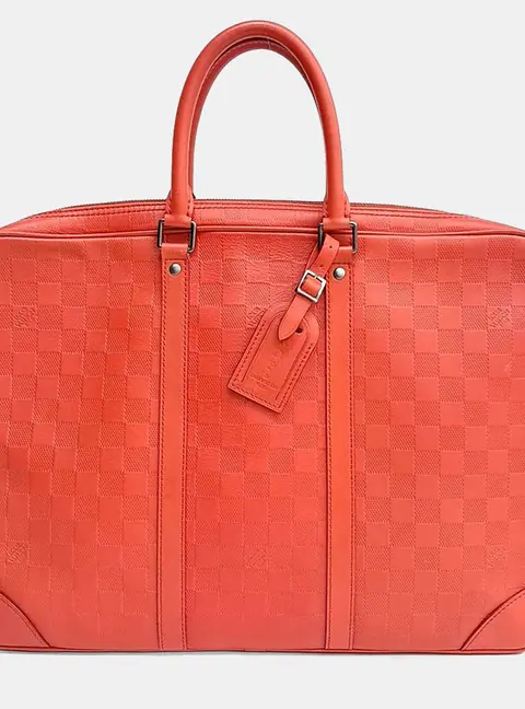 Louis Vuitton Nume N41143 Briefcase Orange Damier Infini Leather Briefcase Bag