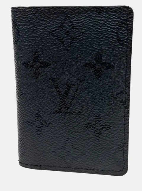 Louis Vuitton Pocket Organizer M26775 Black Monogram Canvas Wallet