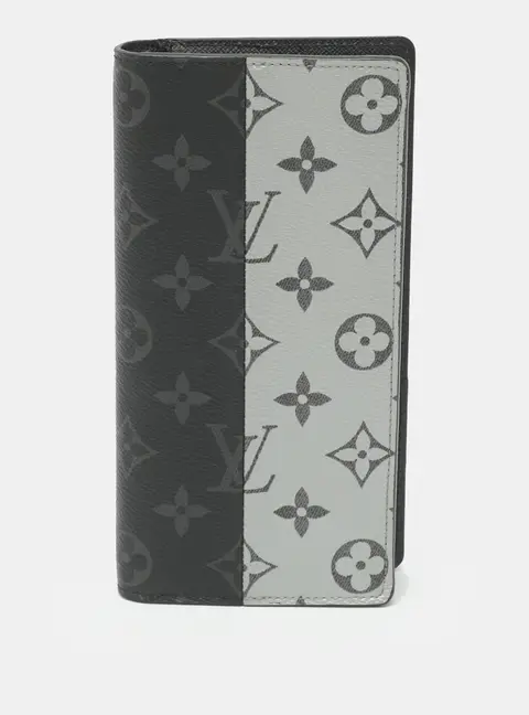 Louis Vuitton Brazza Monogram Eclipse Split Canvas Long Wallet