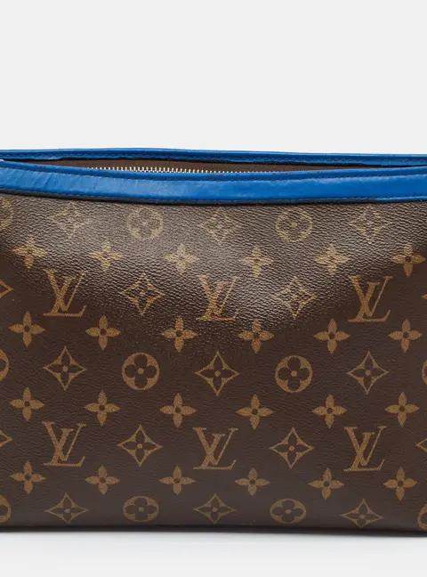 Louis Vuitton Voyage MM Blue Monogram Canvas Pochette