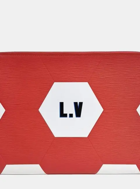 Louis Vuitton Pochette Jour GM Red White Epi Leather Pouch Bag