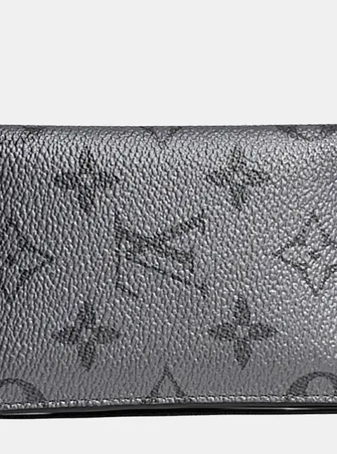 Louis Vuitton Pocket Organizer Silver PVC Monogram Wallet Bag