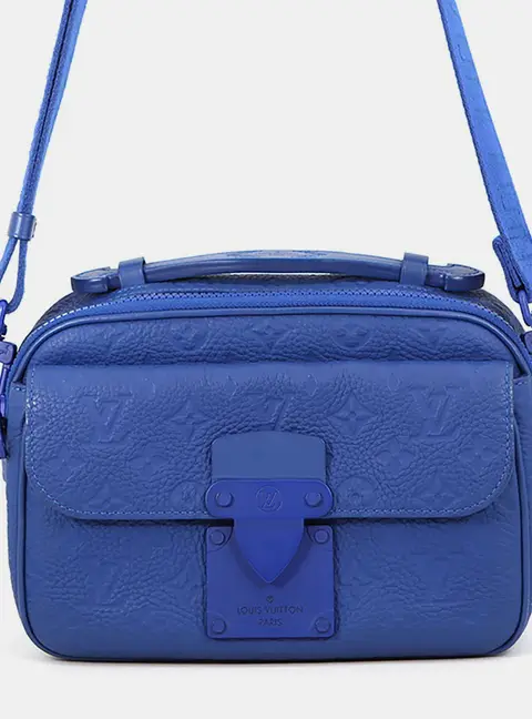 Louis Vuitton Spadlock Messenger Blue Taurillon Monogram Leather Shoulder Bag