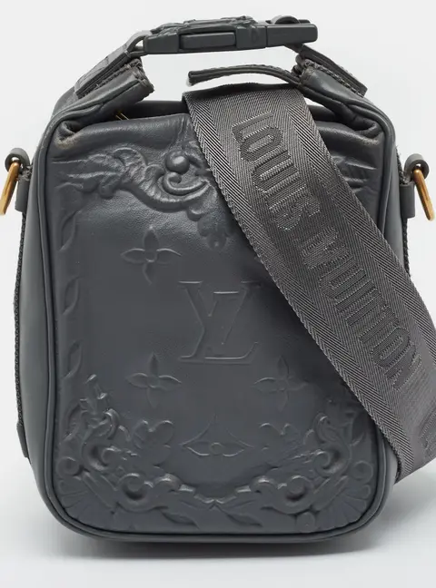 Louis Vuitton Cruiser Shadow Grey Debossed Monogram Leather Messenger Bag