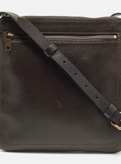 Louis Vuitton Shawnee Dark Brown Utah Leather Messenger Bag