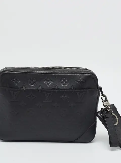 Louis Vuitton Duo Black Monogram Shadow Leather Messenger Bag