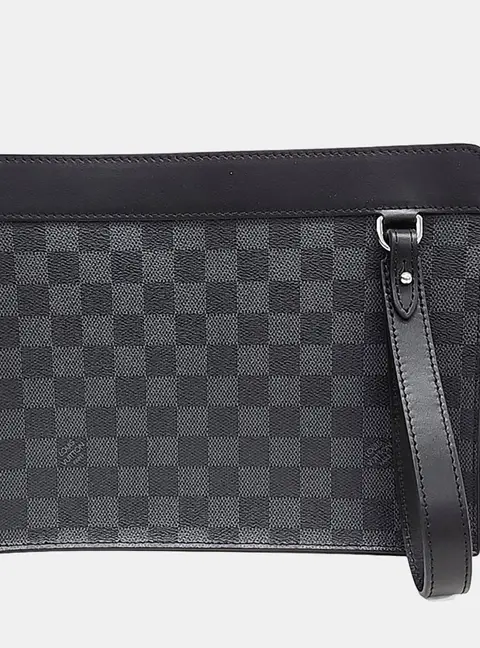 Louis Vuitton Standing Clutch Black Damier Graphite Canvas Bag