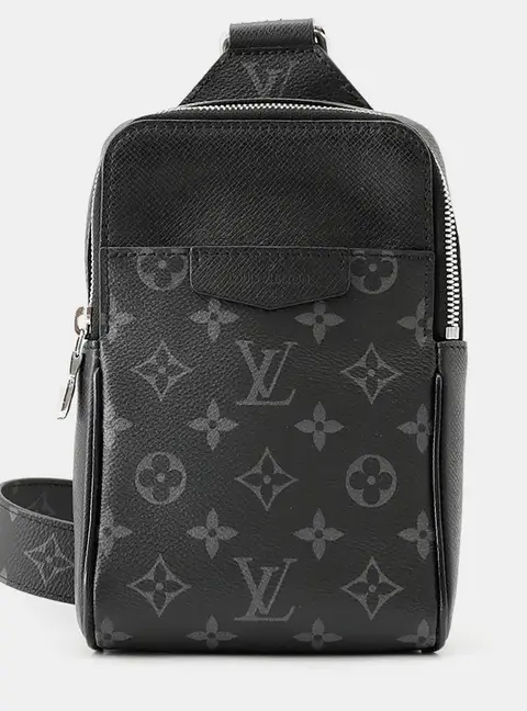 Louis Vuitton Outdoor Noir Monogram Eclipse Canvas Taiga Leather Sling Bag