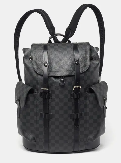 Louis Vuitton Christopher MM Black Damier Graphite Canvas Backpack