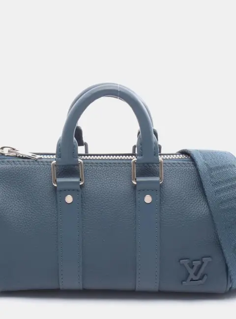 Louis Vuitton Keepall Aerogramme XS Blue Aerogramme Leather Duffel Bag