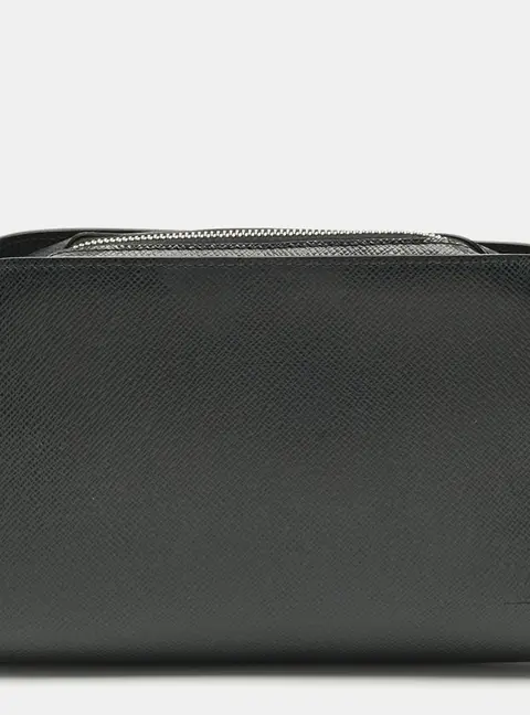 Louis Vuitton Baikal Black Taiga Leather Clutch
