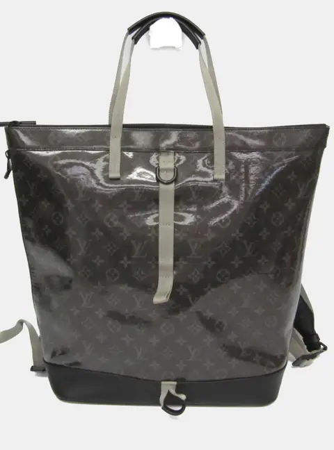 Louis Vuitton Monogram Eclipse Glazed Zipped Tote Backpack,Tote Bag Black,Grape