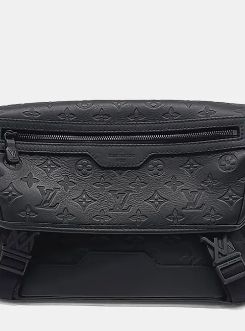 Louis Vuitton Black Leather Monogram Shadow Messenger Voyage PM