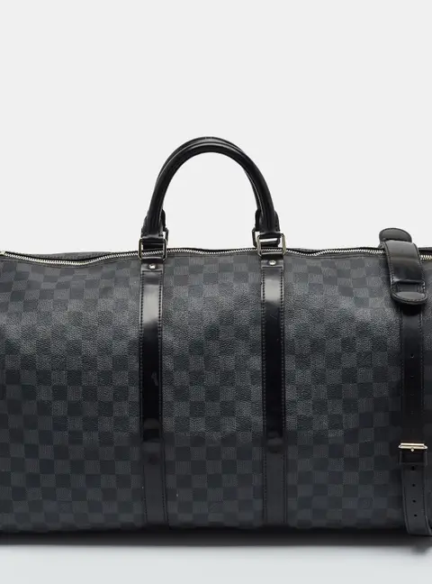 Louis Vuitton Keepall Bandouli&egrave;re 55 Damier Graphite Canvas Bag