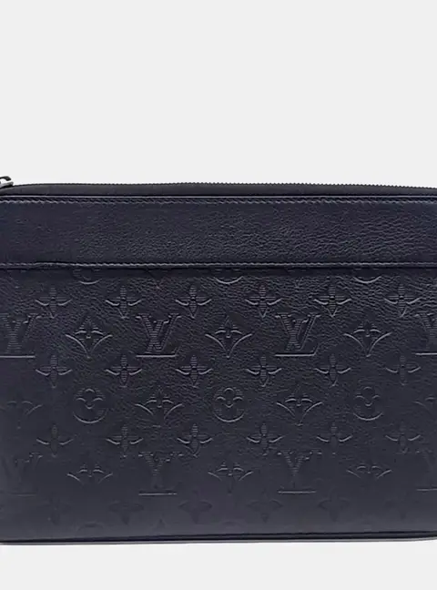 Louis Vuitton Black Leather Shadow Pochette Voyage Souffle